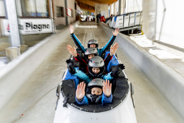 Family bobsleigh run in La Plagne, France