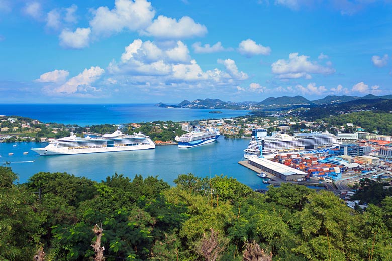 Cruise ships in Castries Harbour, St Lucia