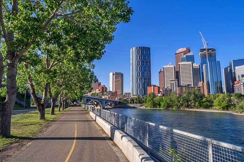 Cycle path on Prince's Island along the Bow River, Calgary