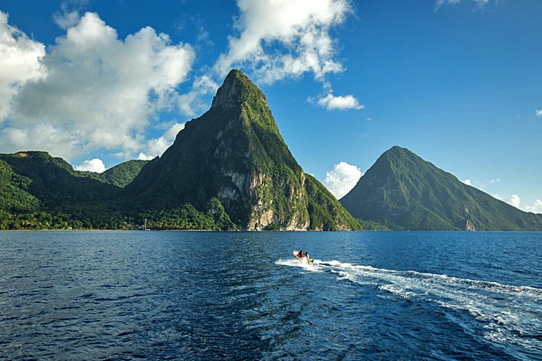 Heading for Petit Piton which rises almost vertically to 2,400 ft