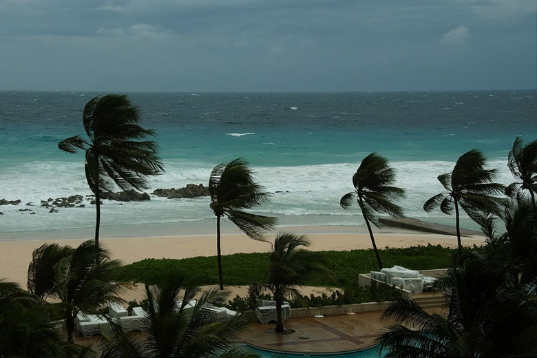 Wind and rain after a storm has passed