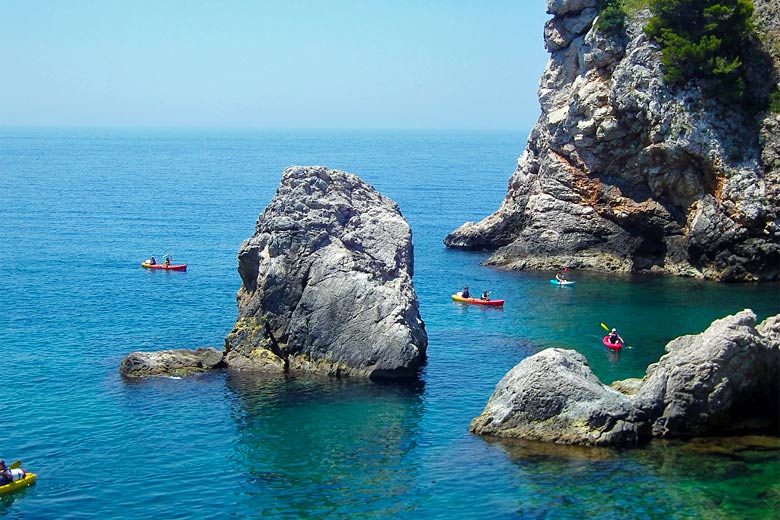 Kayakers below Dubrovnik's City Walls