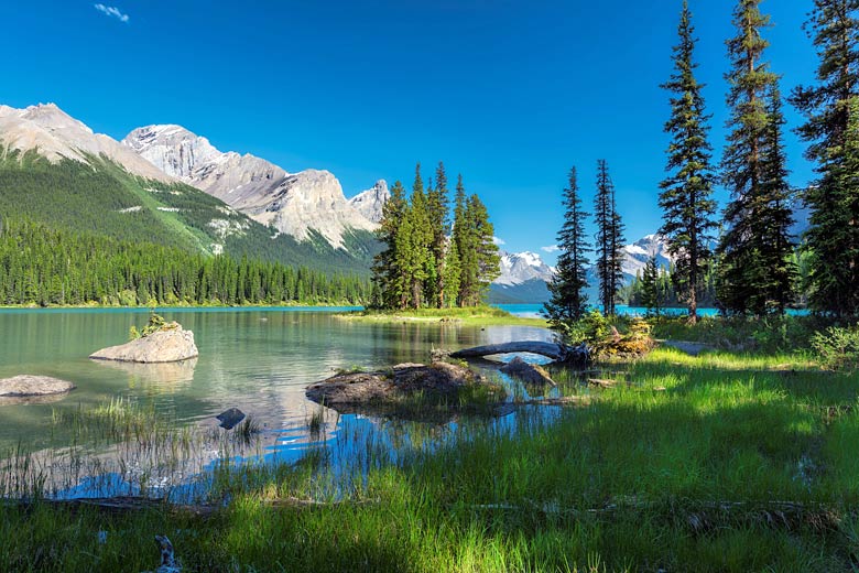 Stunning Maligne Lake near Jasper, Canada