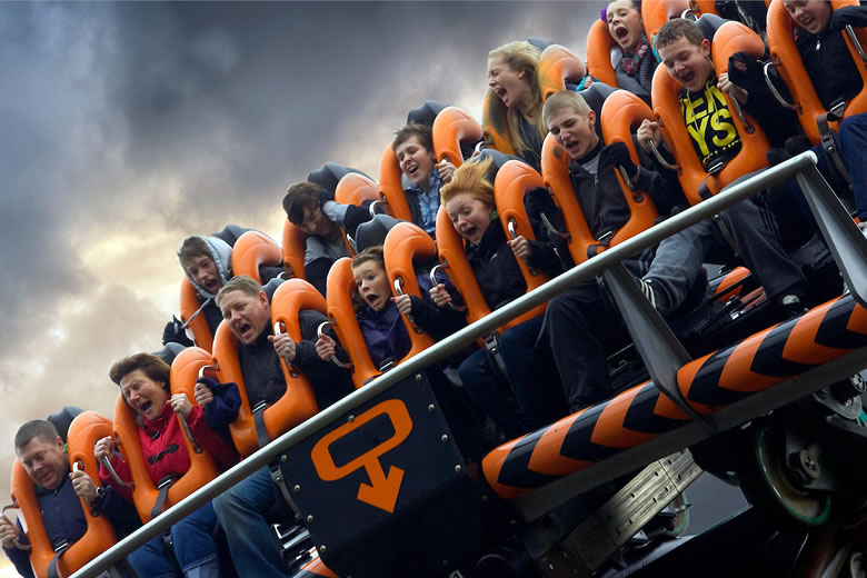 Oblivion theme park ride at Alton Towers Resort