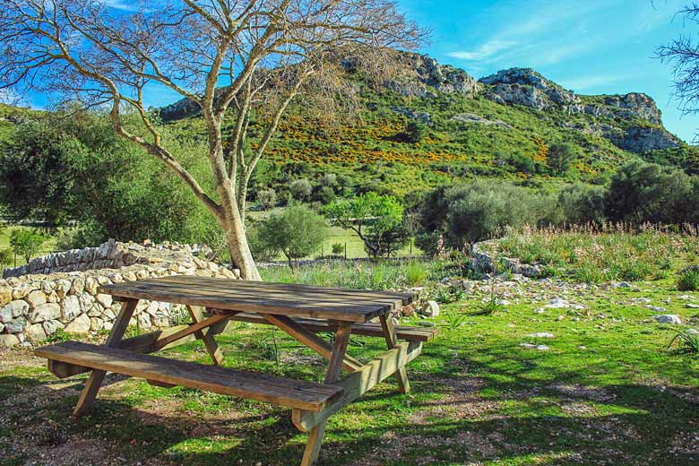 Picnic area in the Peninsula de Llevant Nature Park