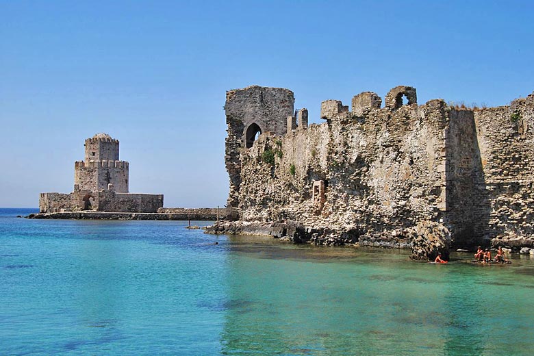 The ruins of Methoni Castle, Messinia, Greece