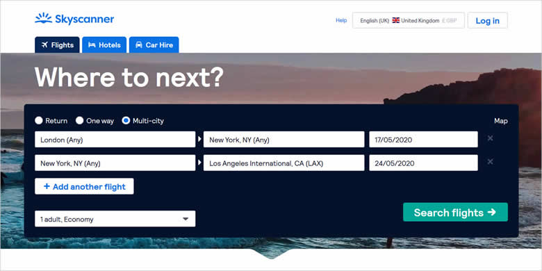Skyscanner: Find cheap multi city flights