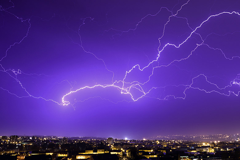 Lightning in the skies over Orlando on a summer's evening