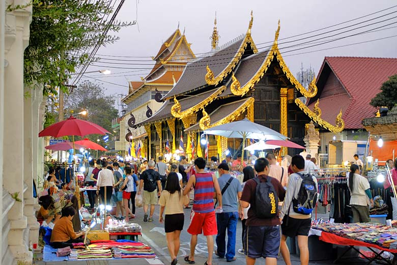 The busy Sunday market on Tha Pae Walking Street