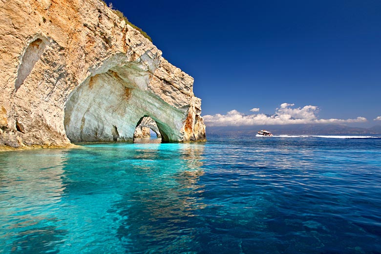 The island's dazzling Blue Caves